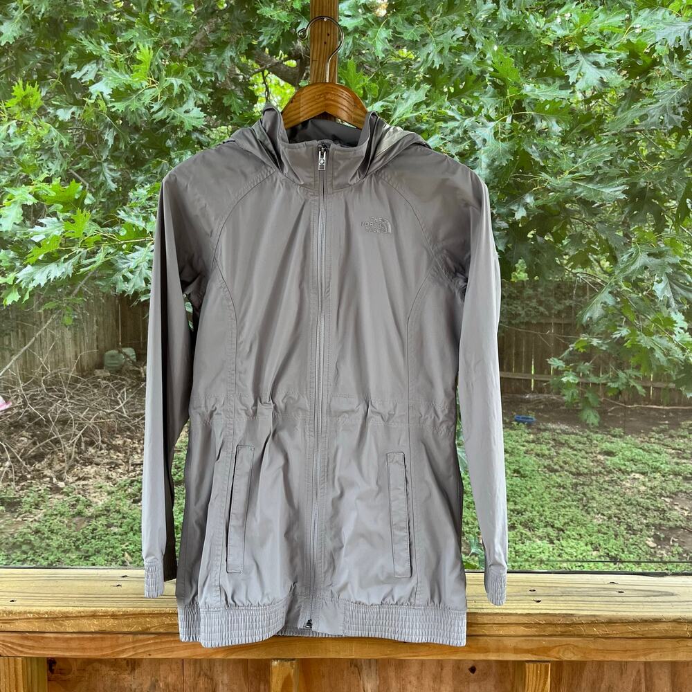The North Face Women's Grey Hooded Rain Jacket Size S